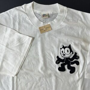 Vintage Felix The Cat Shirt Adult L White Cartoon Tee Single Stitch 1990s NWT